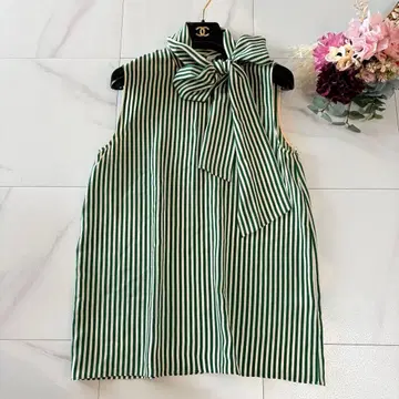 JOSEPH 보타이 블라우스 그린 슬리브리스 블라우스