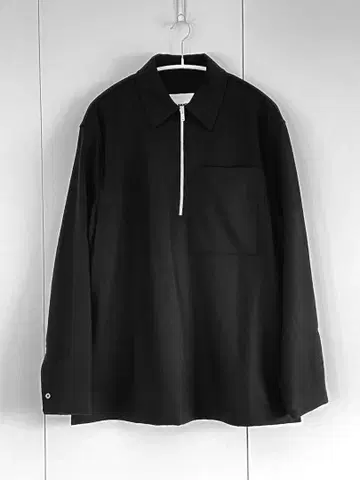 질 샌더 하프 지퍼 울 셔츠