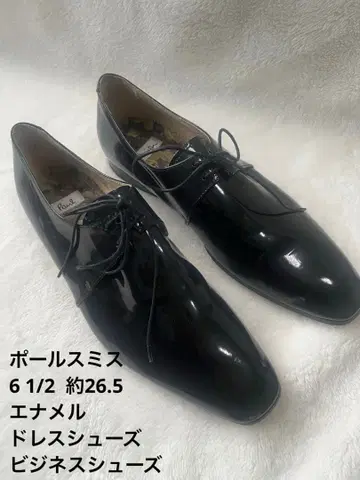폴스미스 6 1/2 약 26.5 블랙 에나멜 드레스 비즈니스 슈즈