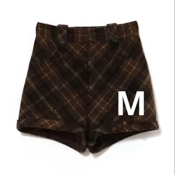 ANDMARY Ribbon check mini pants brown M