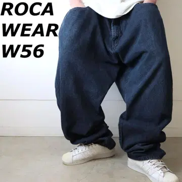 ROCAWEAR 로카웨어 데님 와이드 초와이드 자수 로고 W56