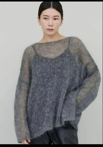 캘런솔로지 그레이 모헤어 니트 긴팔