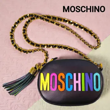 MOSCHINO 모스키노 레인보우 로고 미니 체인 숄더