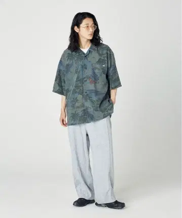 커브 실루엣 본딩 와이드 스웨트 팬츠