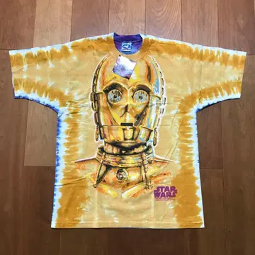 리퀴드 블루 스타 워즈 t셔츠 C-3PO R2-D2 빈티지