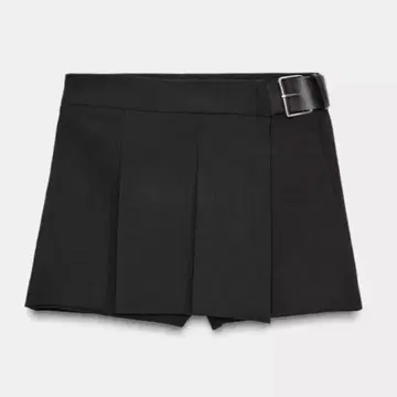 ZARA 플리츠 벨트 큐롯 스커트 블랙 XS
