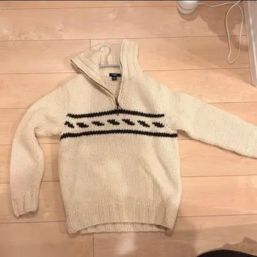 jcrew / 하프 지퍼 니트 화이트