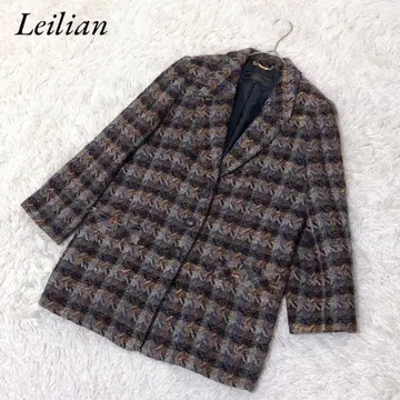 Leilian 레리안 테일러드 자켓 트위드 M 실크 혼방 체크