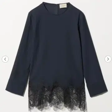 새상품 UNITED ARROWS 백 새틴 레이스 콤비 블라우스