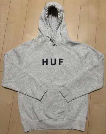 HUF 로고 후드티 그레이