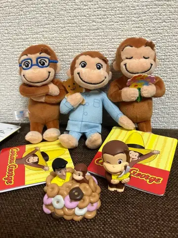 호기심 많은 조지 택 포함 새상품 봉제 인형 & 캡슐 토이 새상품