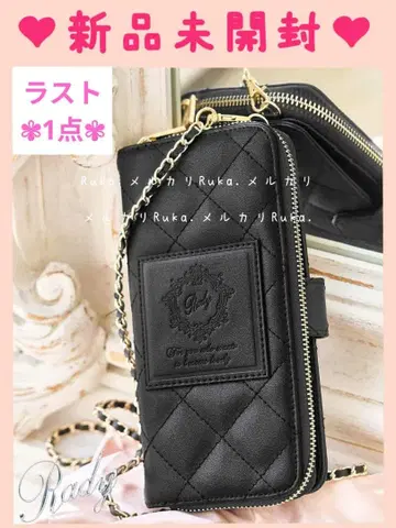 [ 미개봉 새상품 ] 퀼팅 체인 롱 지갑 케이스 블랙 JS0203