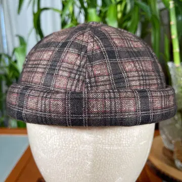 롤캡 체크 무늬 헌팅 캡 프리 사이즈