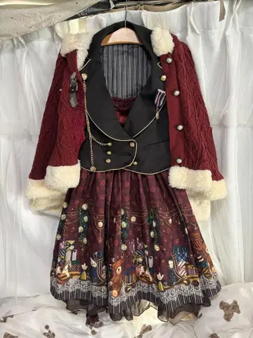 axes femme kawaii 캐롤 나이트 스커트