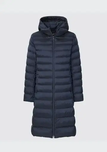 유니클로 울트라 라이트 다운 후디드 코트 네이비