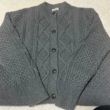 FORK & SPOON 그레이 케이블 짜임 가디건