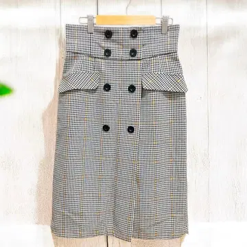 리랜드트루 Rirandture 무릎 기장 타이트 스커트 체크 성숙/러블리