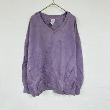 COZY [ S ] V-Neck Sweatshirt 퍼플 무지 심플 긴팔