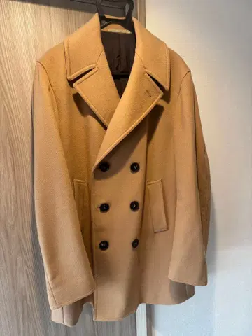 아르마니 콜레치오니 베이지 울 혼방 피코트 52 XL