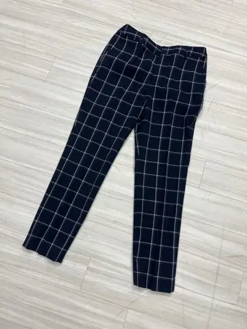 여성용 체크 팬츠 캐주얼 팬츠