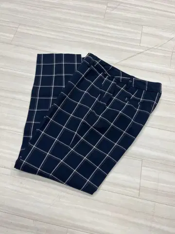 여성용 체크 팬츠 캐주얼 팬츠