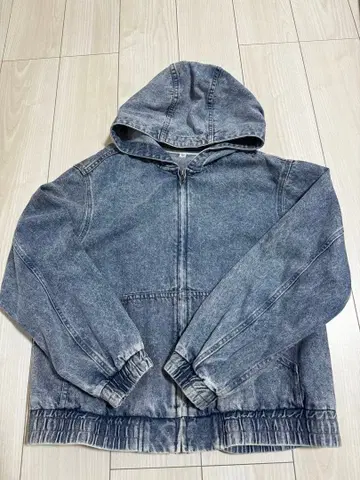 GU 후드 부착 블루 데님 자켓 새상품급