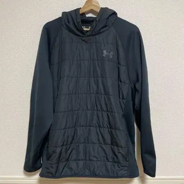 언더아머 후드 부착 상의 후드티 블랙