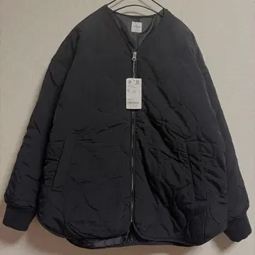 [새상품] coen 노카라 발수 퀼팅 블루종 오버 사이즈 블랙 컬러