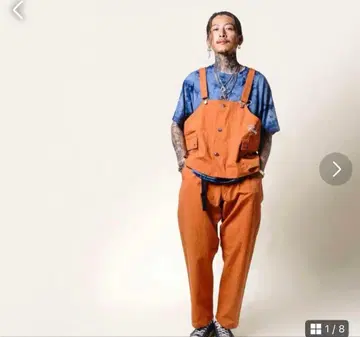 나스토이즈 아메리칸 와나비 오렌지 오버롤 팬츠 세트