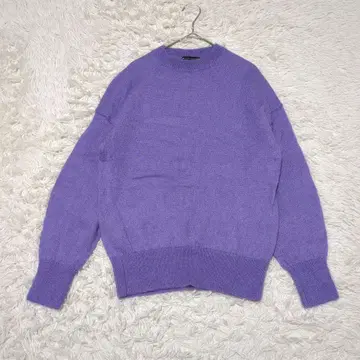 새상품급 23구 파인 모헤어 울 크루넥 니트 보라색 38
