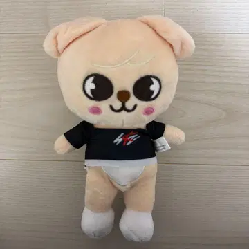 강아지 봉제 인형 블랙 T셔츠 승민 스키즈