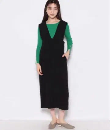 라운지 드레스 깊은 V넥 원피스 점프수트 롱 원피스 블랙 새상품급