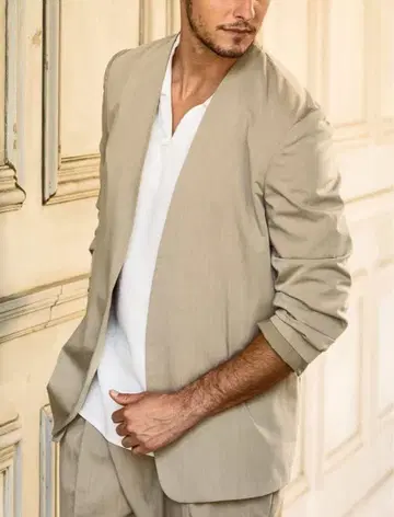 1PIU1UGUALE3 미사용 새상품 노카라 자켓 팬츠 셋업