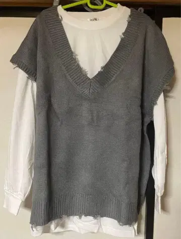 INGNI 니트 베스트 & 롱 T셔츠 세트