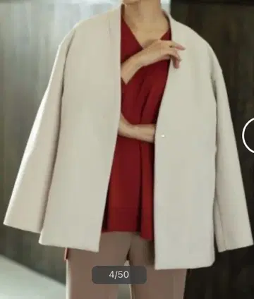 미사용 새상품 라이트 멜톤 미들 코트 40 오파크 클립