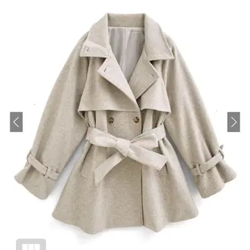 GRL 2Way 리본 벨트 페이크 울 트렌치코트 아이보리