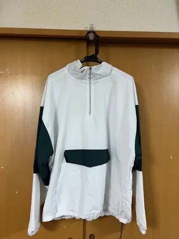 나일론 자켓 하프 지퍼 화이트/그린