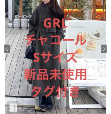 GRL 옷깃 3Way 벨트 포함 페이크 울 트렌치코트 [ze783]