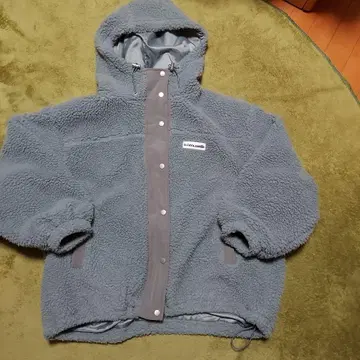 플리스 자켓 M 블루 그레이