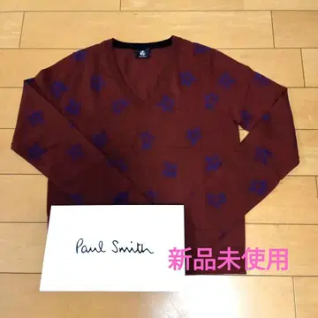 Paul Smith 브라운 V넥 별 패턴 긴팔 니트