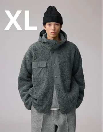 보아 플리스 스냅 후드티 ENGINEERED GARMENTS XL 그레이