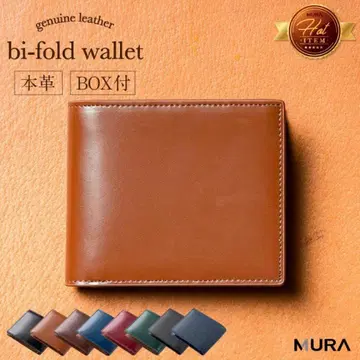 MURA 천연 가죽 접이식 지갑 BOX 포함 미사용 새상품