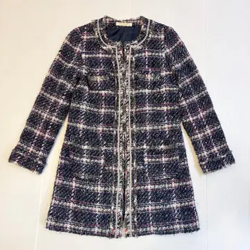 내추럴 뷰티 베이직 트위드 자켓 롱 네이비 L