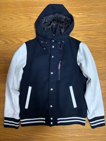 BEAMS HEART / 후디 블루종 후드 부착 바시티 자켓 남성용