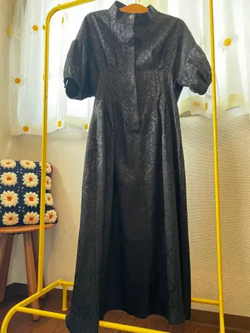 jouetie 블랙 반팔 롱 원피스