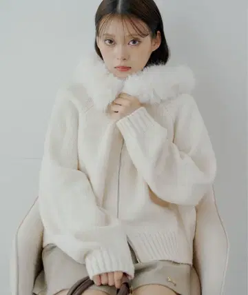 후드 퍼 W 지퍼 니트 후드티 Chico