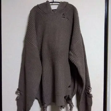 택 포함 미사용 새상품 네이비 데미지 니트 후드티