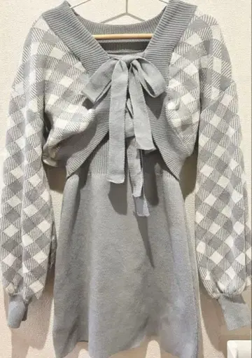 bubbles 버블스 리본 가디건 앙상블 원피스