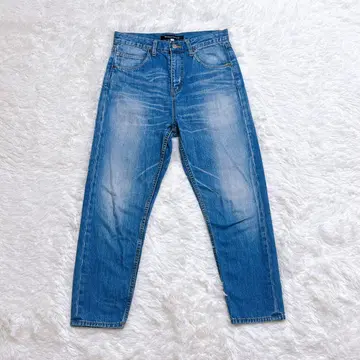 미즈이로 인드 하이웨스트 테이퍼드 데님 라이트 블루 M