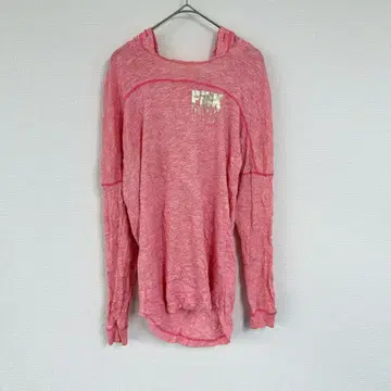 PINK [ XS ] 핑크 백 오픈 후드티 무지 심플 귀여운